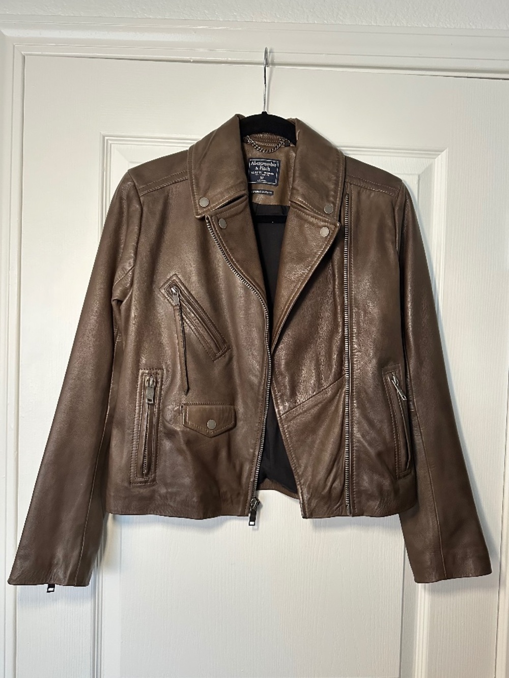 Abercrombie & Fitch Brown Genuine Leather Jacket size XS